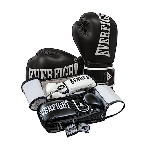Adult Boxing Gloves Set - Incl. 3m Boxing Wraps & Carrying Bag, Padded Muay Thai, MMA, Kickboxing and Heavy Bag Gloves with Hand Wraps - Sizes 10 oz, 12 oz, 14 oz, 16 oz
