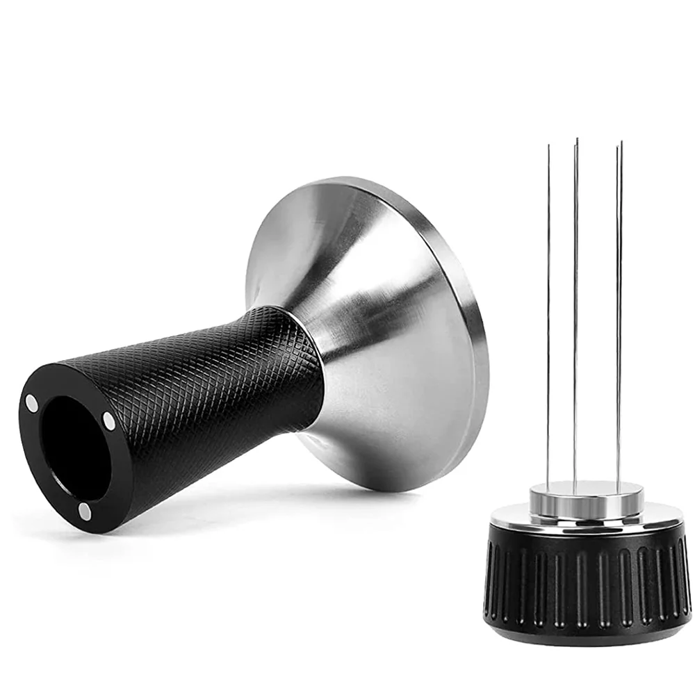Anself Breville Compatible Espresso Tamper and Stirrer Tool, Stainless Steel Curved Base, 2 in 1, Espresso Stirrer Tool