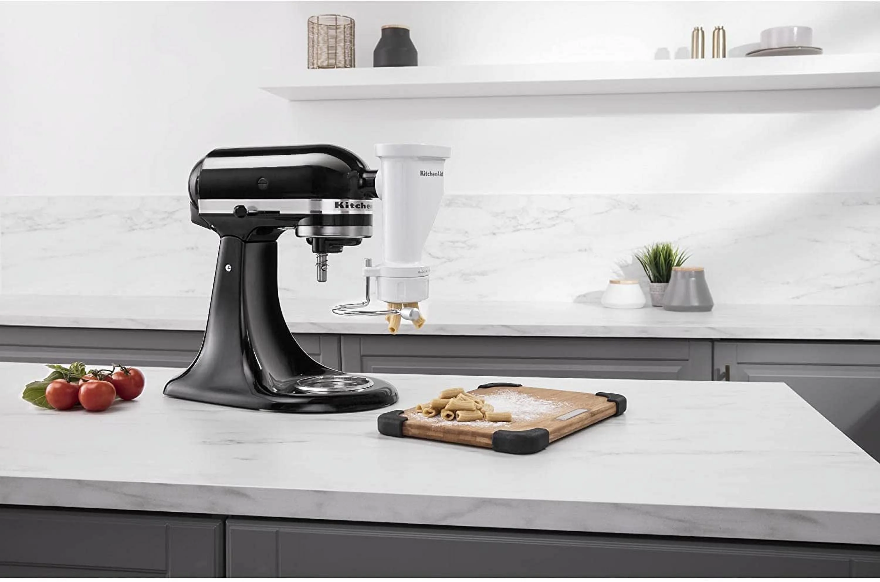 Excellent KitchenAid KSMPEXTA Gourmet Pasta Press Attachment with 6 Interchangeable Pasta Plates  White