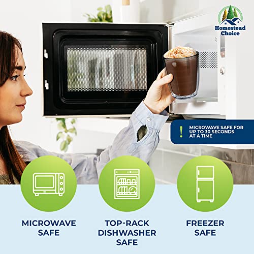 Homestead Choice 16oz Insulated Tumblers Plastic Keeps Drinks Cold & Hot, 4pack Double Walled Clear Insulated Drinking Glasses Cup, BPA-Free, Dishwasher Safe Reusable, Camping,Travel, Kitchen, Party