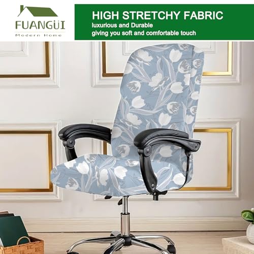 Printed Office Chair Cover Stretch Computer Chair Slipcover Universal Desk Rotating Chair Cover with Zipper Boss Chair Covers Office Chair Seat Cover Armchair Cover Slipcovers,M, 24