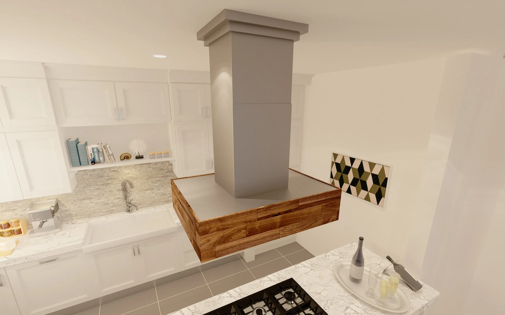 ZLINE 42 in. 1200 CFM Designer Series Wooden Island Mount Range Hood in Butcher Block (681iW-42)