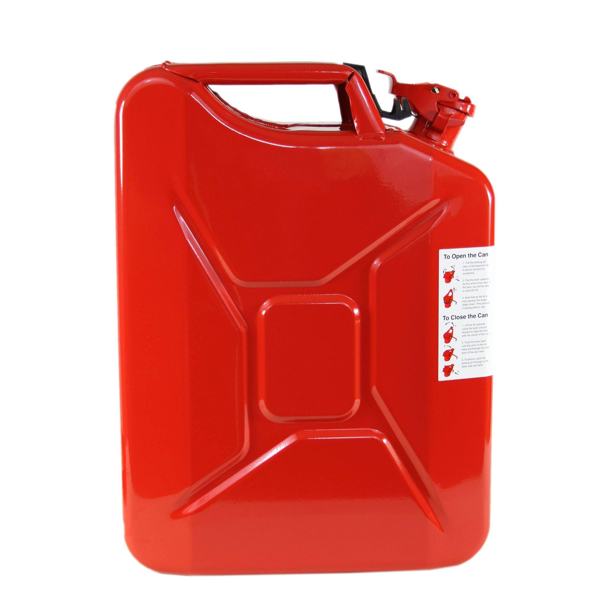 Wavian Authentic Carb Fuel Jerry Can with Spout, Red, 5.3 Gallon
