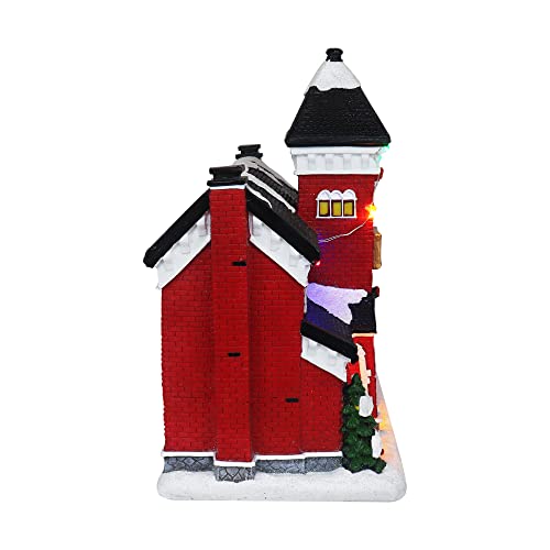 Christmas Village Sledding Down Hill - Lighted Musical Snow Village with 8 Animated Kids Going Down The Mountain