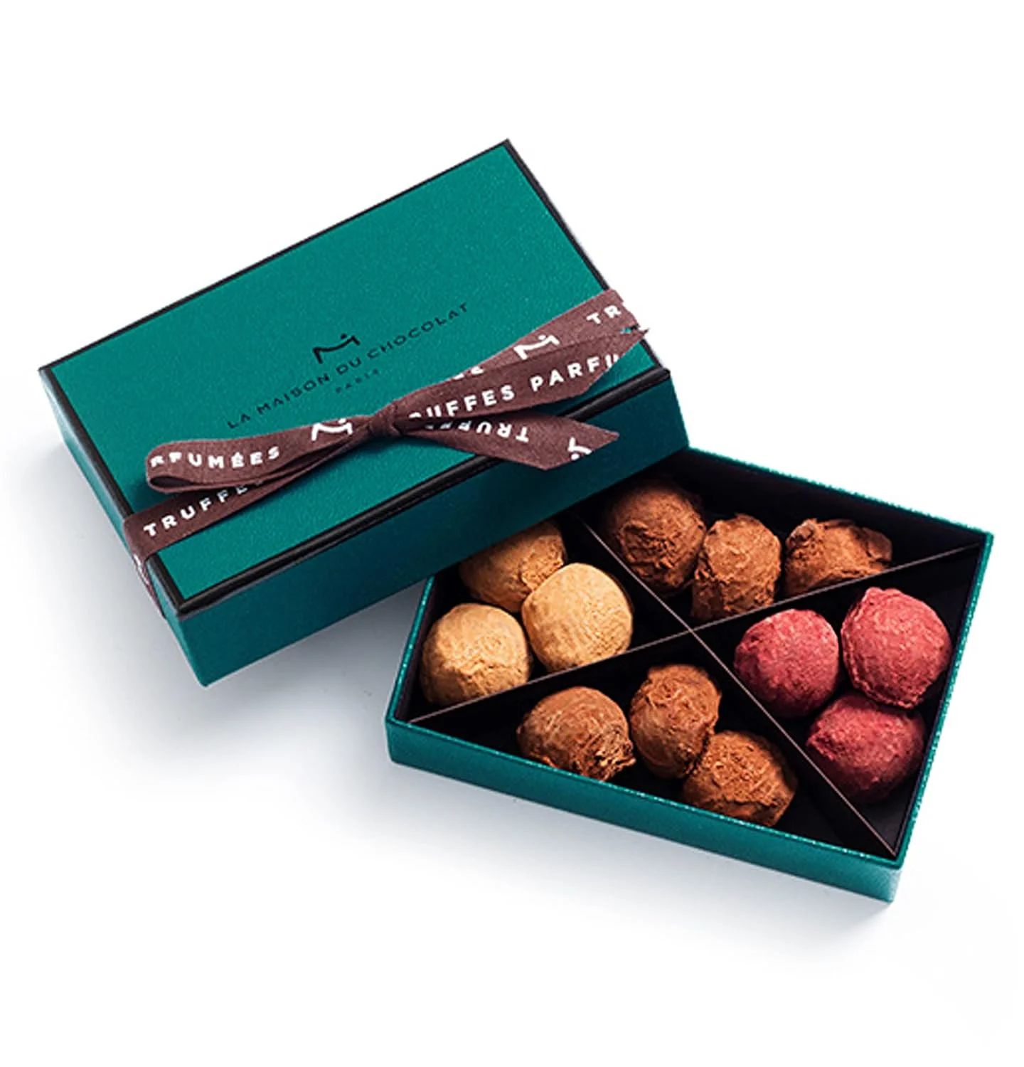 Premium Flavored Truffles Gift Box - 13Pcs Gourmet French Dark Chocolate, Blackcurrant, Caramel
