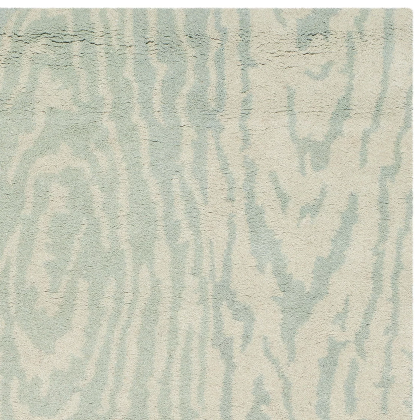 SAFAVIEH Martha Stewart Layered Faux Bois Woodworks Wool Area Rug, Grey Mist, 4' x 6'