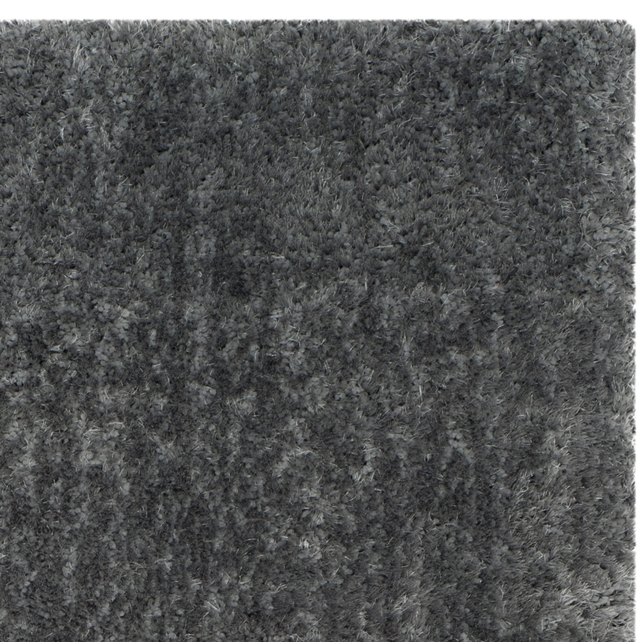 SAFAVIEH Luxe Paxton Solid Plush Polyester Shag Area Rug, Grey, 6' x 9'