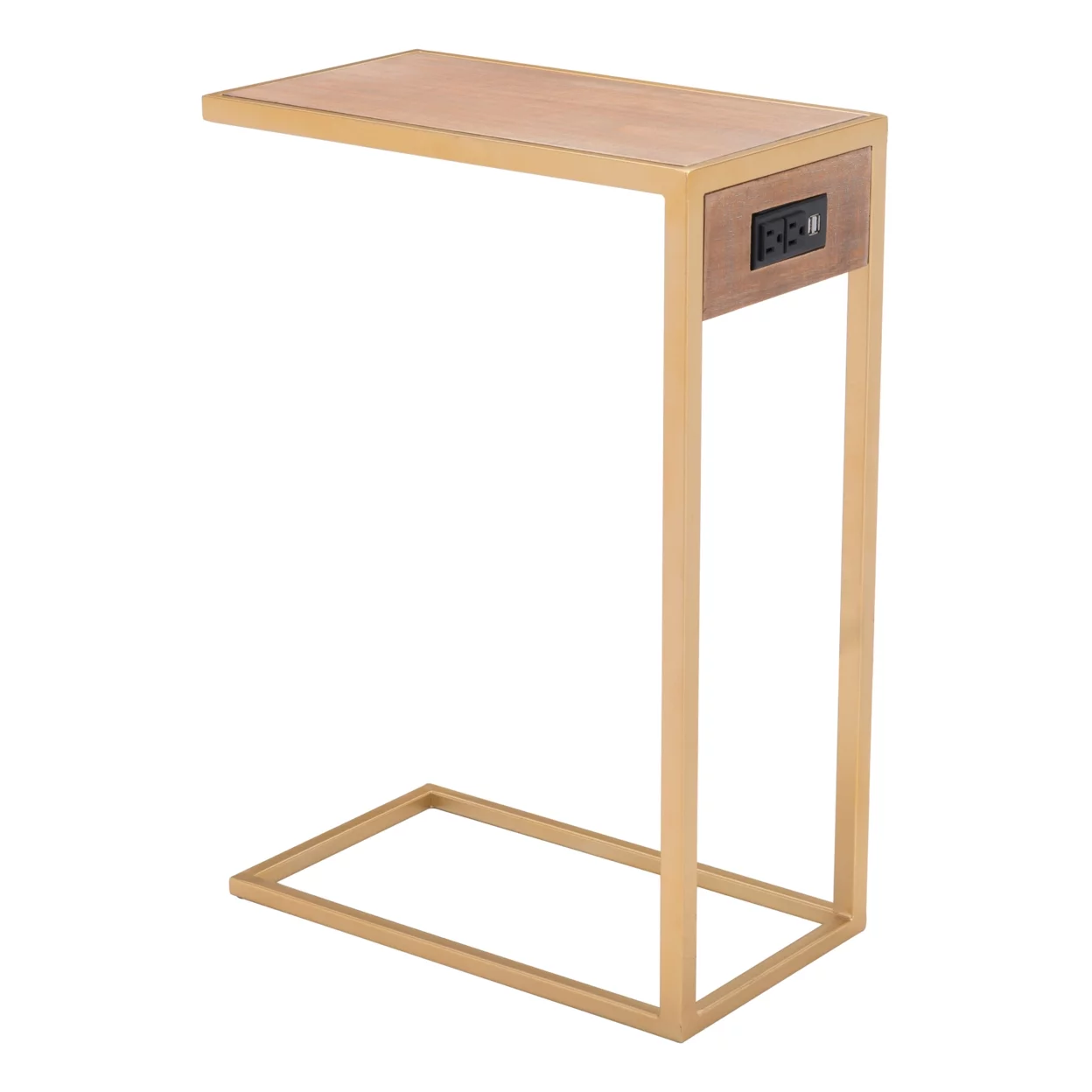 Ike Side Table Brown and Gold