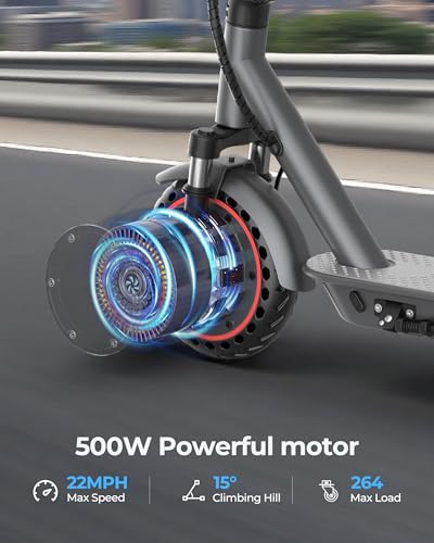 Electric Scooter with Seat, 500W Motor, 10