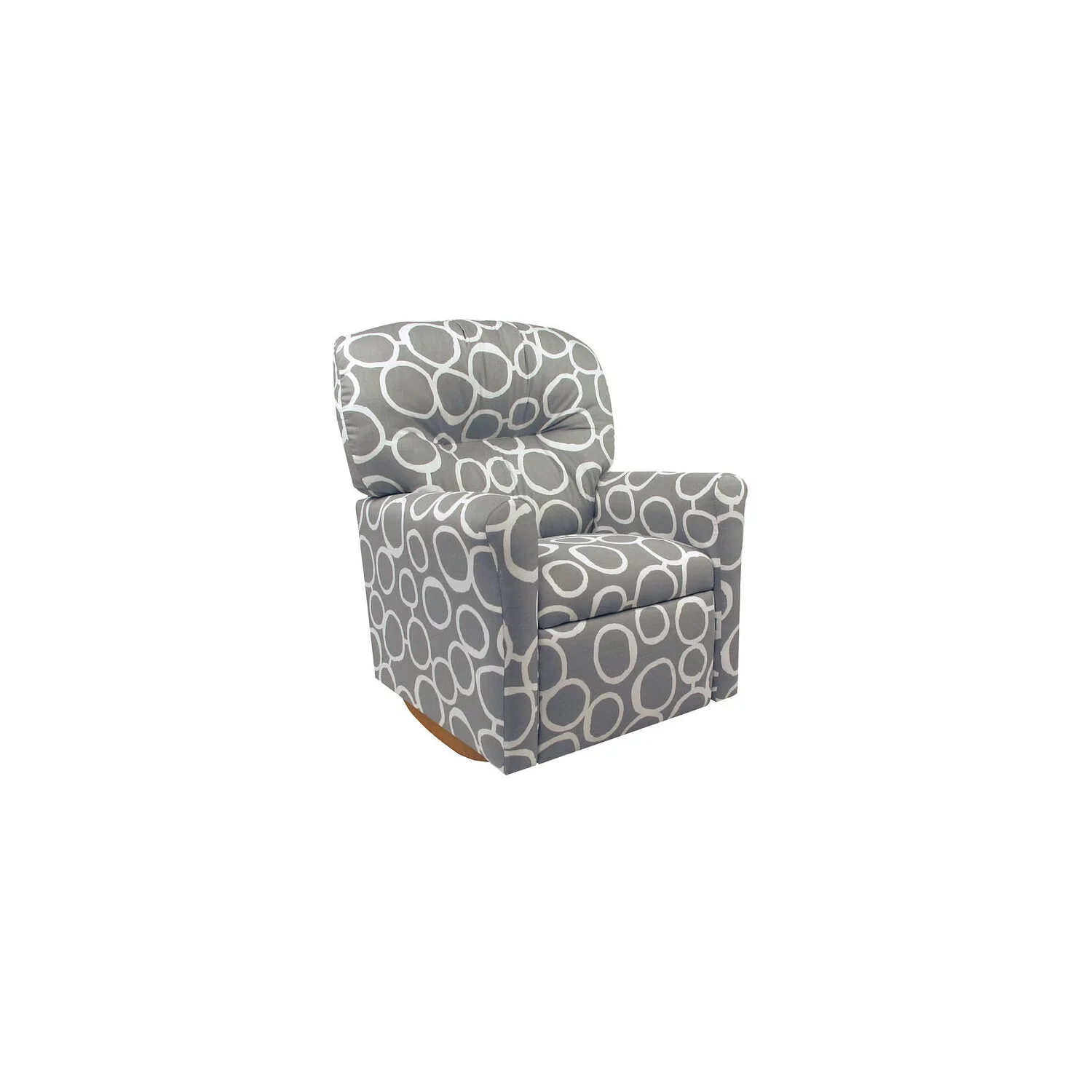 Dozydotes Contemporary Freehand Storm Cotton Kid Rocker Recliner in Gray