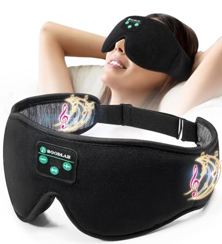 Bluetooth Sleep Mask, Boodlab Sleep Mask with Bluetooth Headphones, Sleeping Headphones for Side Sleepers Travel Yoga, Cool Tech Gadgets Unique Gift for Valentine's Mother's Day Birthday Christmas