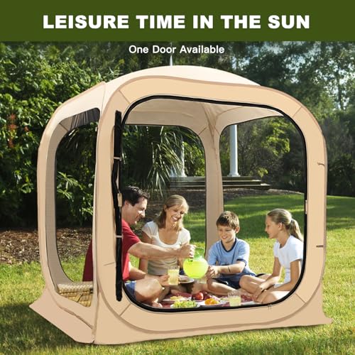 DoCred Sports Tent, Screen House Tent Instant Pop-Up Tent Shelter, Outdoor Screen Room Clear Tent Bubble Tent for Watching Sports Events, Camping, Fishing, Cheering