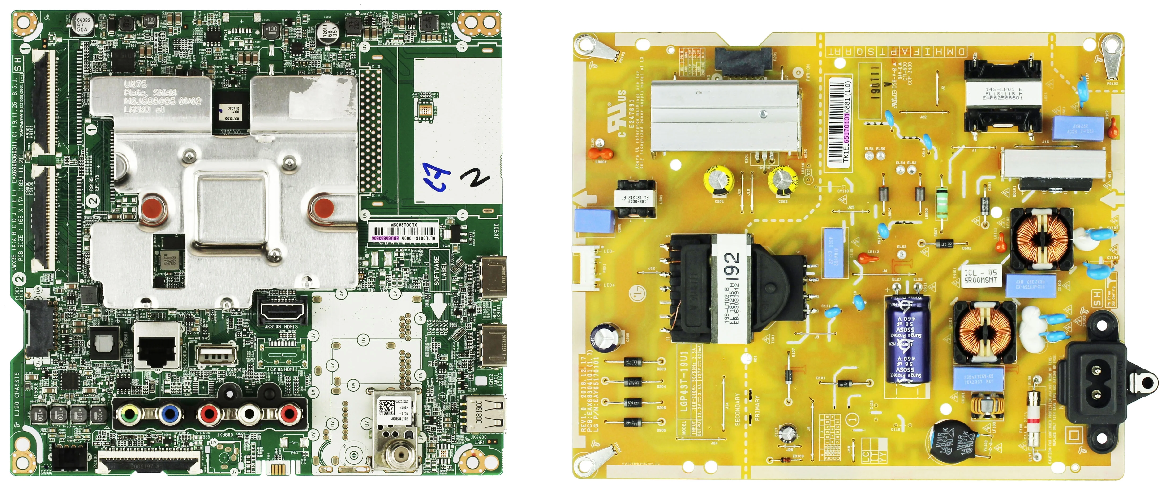 LG 43UN7300AUD.BUSWLJM Complete LED TV Repair Parts Kit