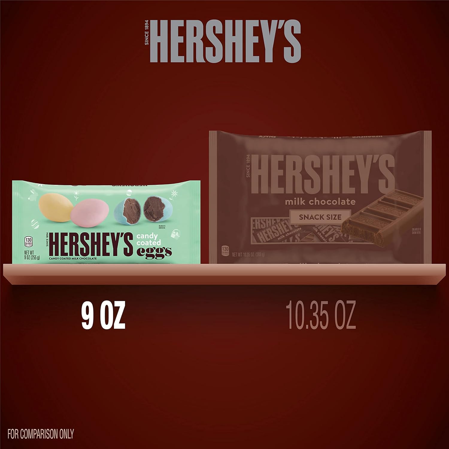 HERSHEY'S Candy Coated Milk Chocolate Eggs, Easter Candy Bag, 9 oz