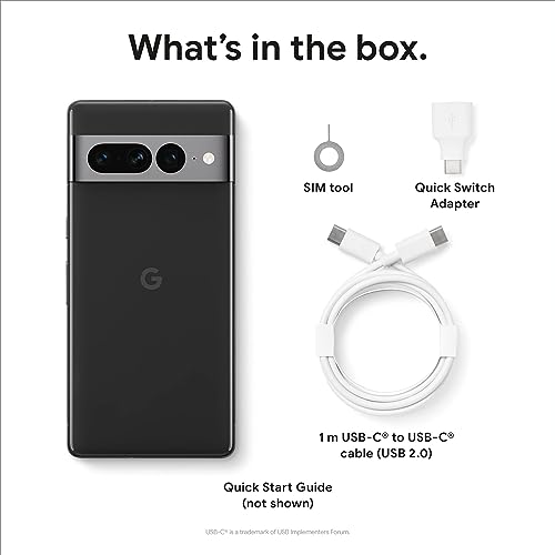 Google Pixel 7 Pro - 5G Android Phone - Unlocked Smartphone with Telephoto/Wide Angle Lens, and 24-Hour Battery - 128GB - Obsidian
