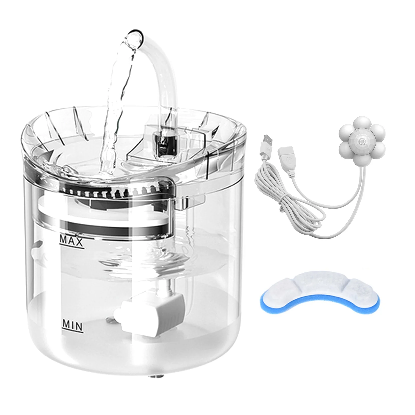 moobody Drinking Fountain for Cats, Dogs, and Multiple Pets - 2L Super Quiet Automatic Water Dispenser with 2 Water Modes, Perfect for Any Home