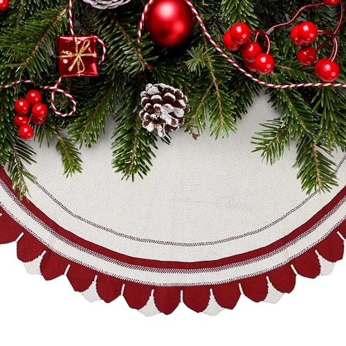 Mr. Pen- Christmas Tree Skirt 48 inches, Knitted Christmas Skirt Tree, Xmas Tree Skirt