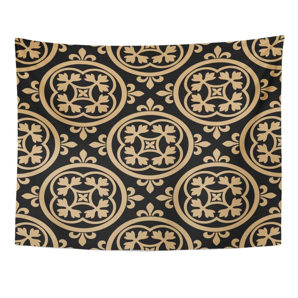 REFRED Geometrical Pattern with Ornate Floral Mandalas Based On Ancient Romanesque Gothic Wall Art Hanging Tapestry Home Decor for Living Room Bedroom Dorm 60x80 inch