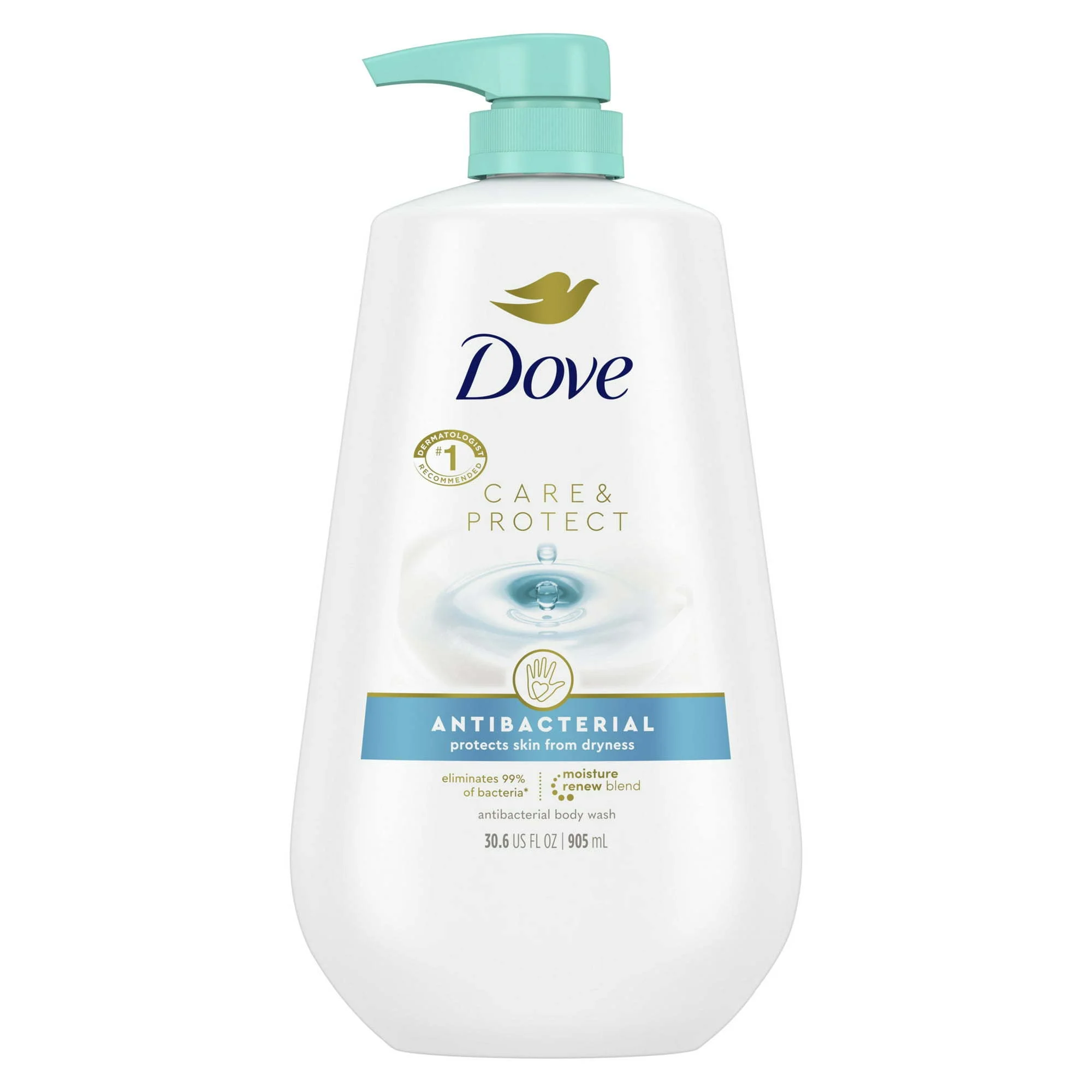 Dove Care & Protect Antibacterial Liquid Body Wash with Pump, 30.6 oz.