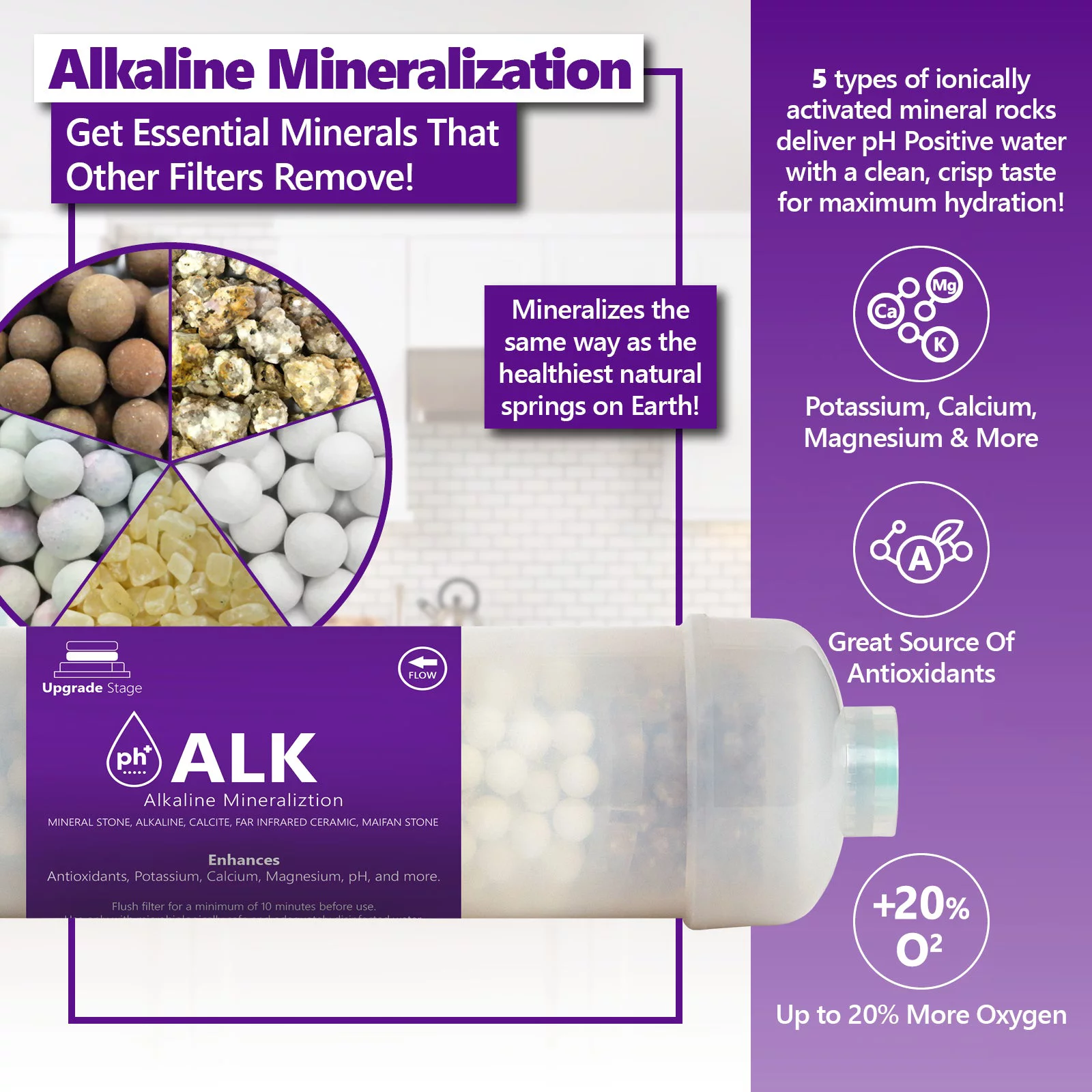 Express Water – 2 Year Alkaline Reverse Osmosis System Replacement Filter Set – 20 Filters with 50 GPD RO Membrane – 10 inch Size Water Filters