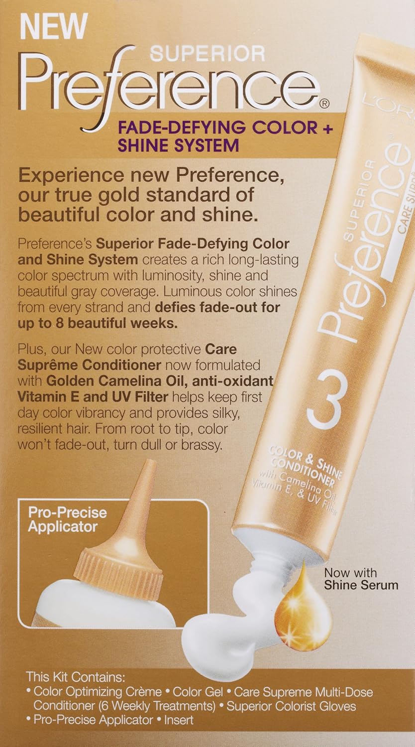 L'Oreal Paris Superior Preference Fade-Defying Color + Shine System, 8.5A Champagne Blonde(Packaging May Vary)