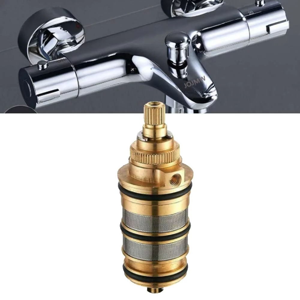 Yannee Brass Replacement Thermostatic Cartridge Shower Mixer Valve Bar Repair Kit,Thermostatic Shower Valve Cartridge