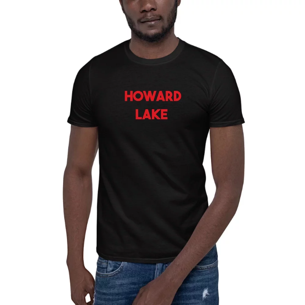 L Red Howard Lake Short Sleeve Cotton T-Shirt By Undefined Gifts