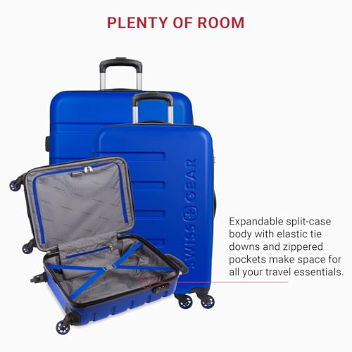 SwissGear 7366 Hardside Expandable Luggage with Spinner Wheels, White, Carry-On 19-Inch