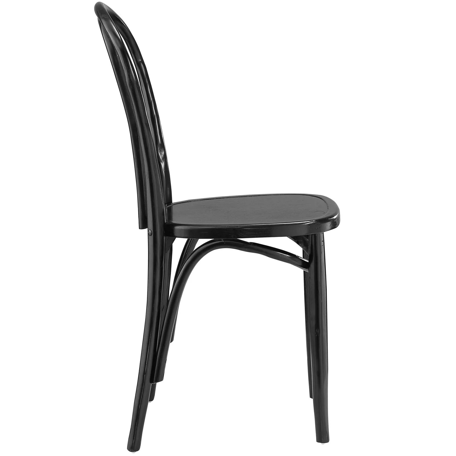 Modern Urban Contemporary Dining Side Chair, Black Wood