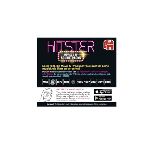 Jumbo Hitster, Movies & TV Soundtracks, Expansion Set, Party Game, Music Game, Action Game
