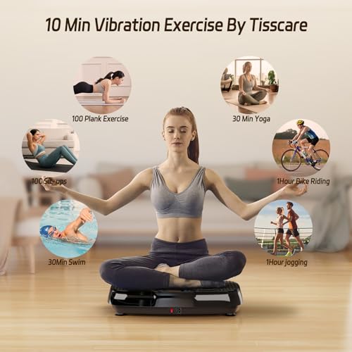 Vibration Plate Exercise Machine: TISSCARE Vibrating Plates for Weight Loss and Lymphatic Drainage, Whole Body Workout Sculpting Platform for Home Fitness Fat Burner for Women Men