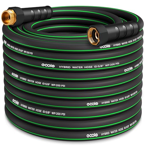 Heavy Duty Garden Hose 25ft, NON-EXPANDABLE Flexible Water Hose, Kink Resistant Lightweight Hybrid Hose, Leakproof Hose Male to Female Fittings