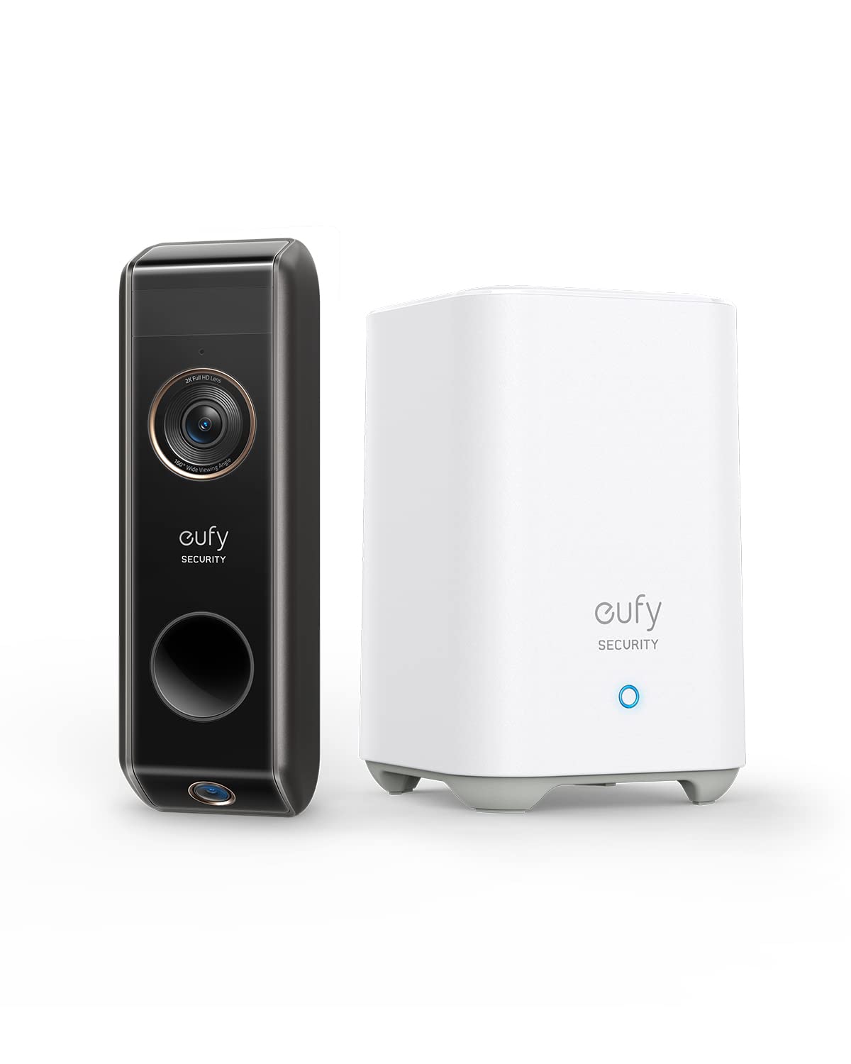 eufy Security Video Doorbell Dual Camera (Battery-Powered) with HomeBase, Wireless Doorbell Camera, Dual Motion and Package Detection, 2K HD, Family Recognition, No Monthly Fee, 16GB Local Storage