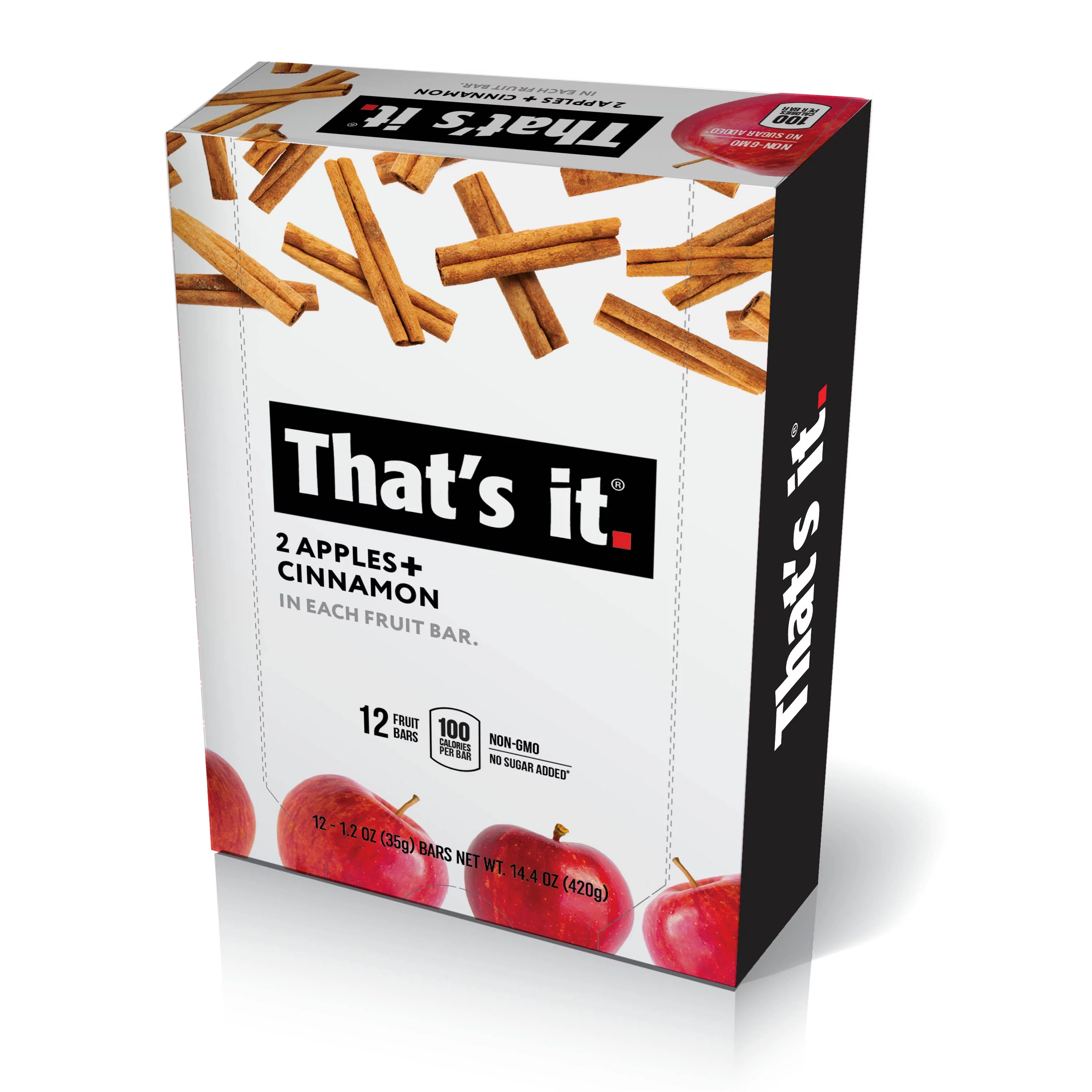 That's It, Fruit Bar Apple + Cinnamon, 12 Ct