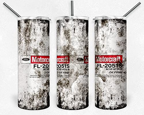 30oz Skinny Tumbler Cat Drinkware With Straw double Wall Oil Filter Inspired Designs (Harley davidson 2 ora)