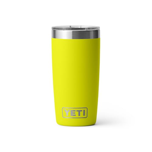 YETI Rambler 10 oz Tumbler, Stainless Steel, Vacuum Insulated with MagSlider Lid, Firefly Yellow