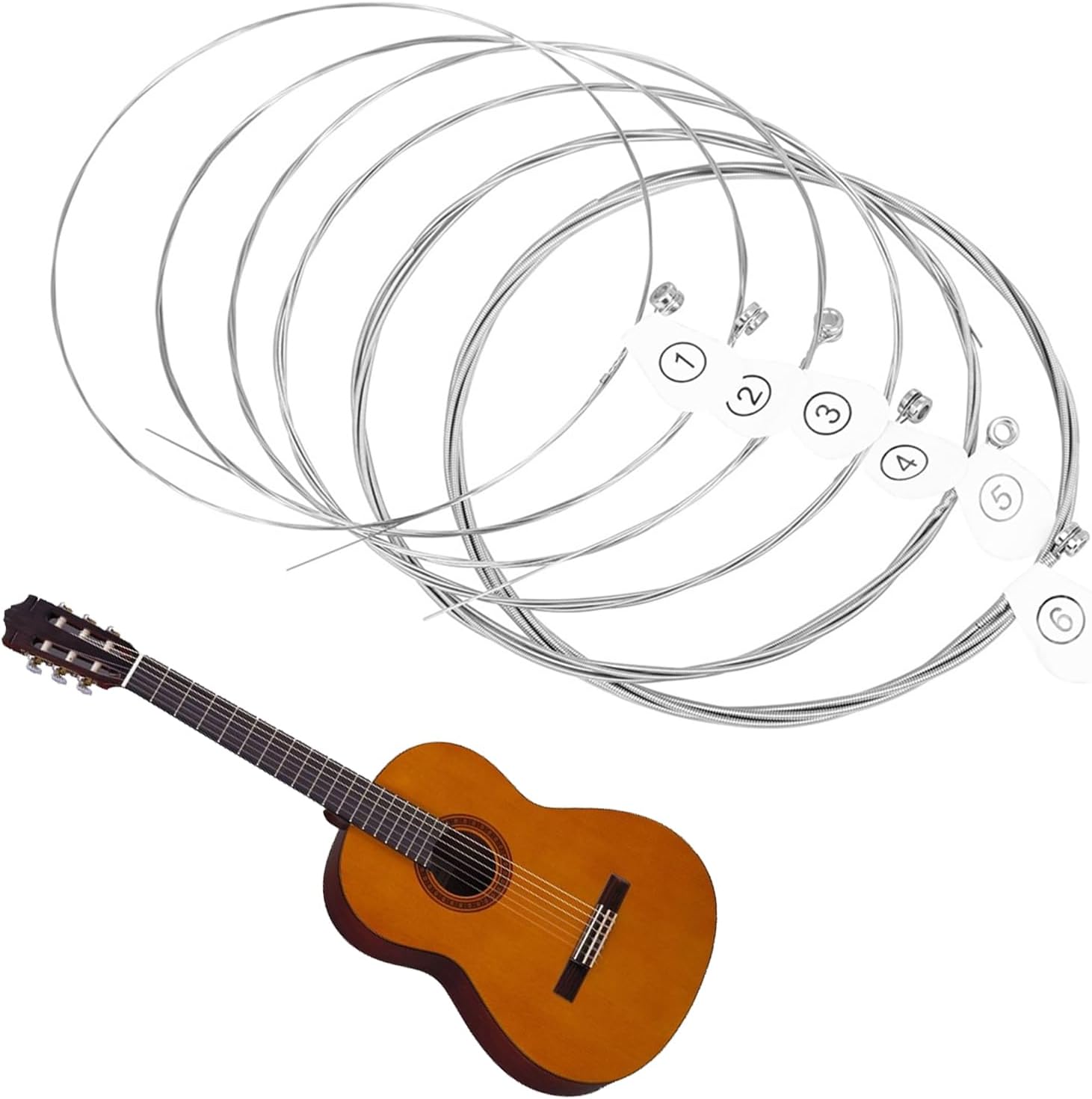 6Pcs Guitar Strings Electric Guitar Strings Includes 6 Strings Kits .009-.042 Full Set Nickel Wound For Electric Guitar Stainless Steel Core Strings