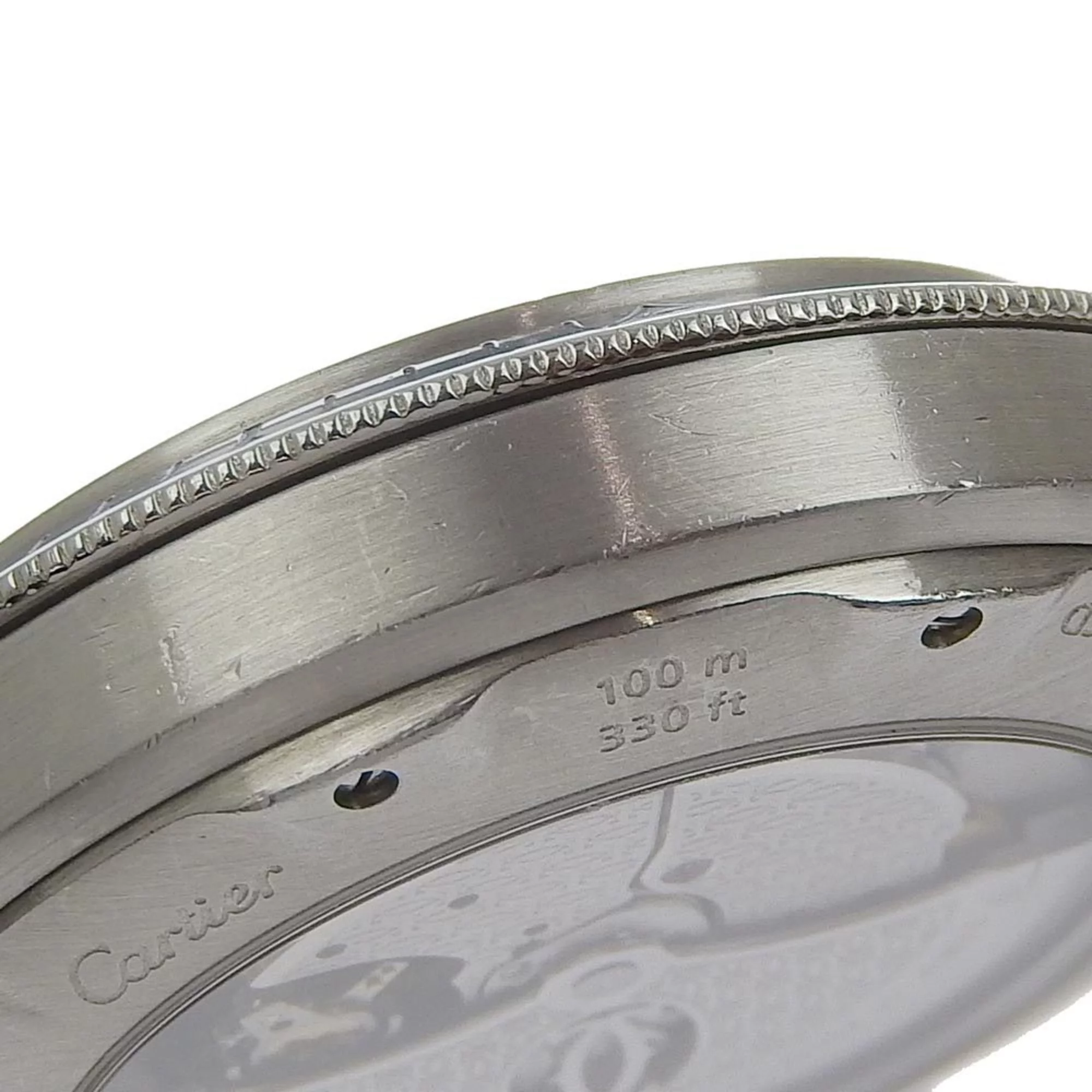 Pre-Owned Cartier CARTIER Pasha grid watch W31040H3 stainless steel silver automatic winding white dial men's (Fair)