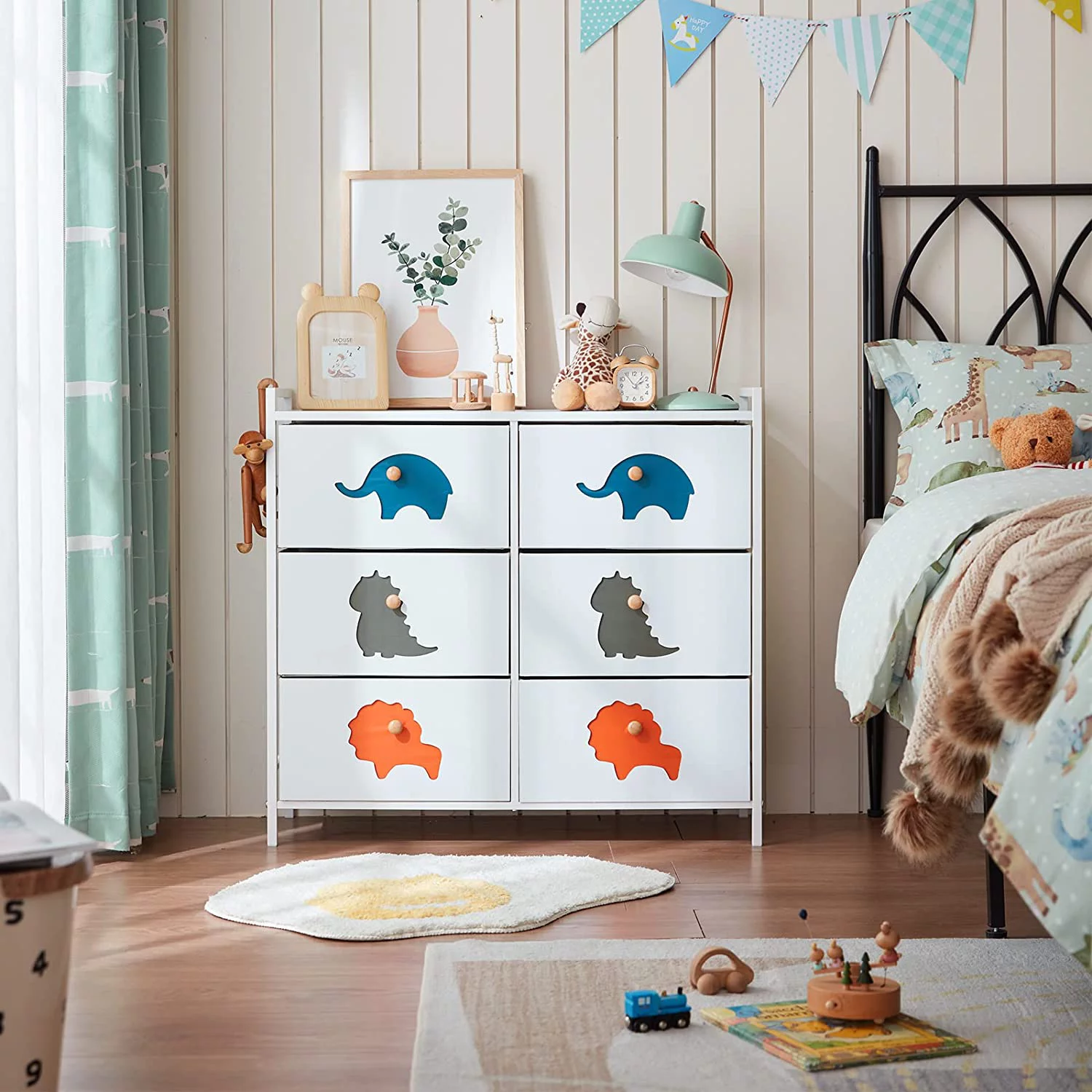 Popular FRAPOW Kid Dresser with 6 Drawers  Boy Storage Organizer Dresser for Baby Child with Wood Top Metal Frame for Living Room Bedroom Hallway
