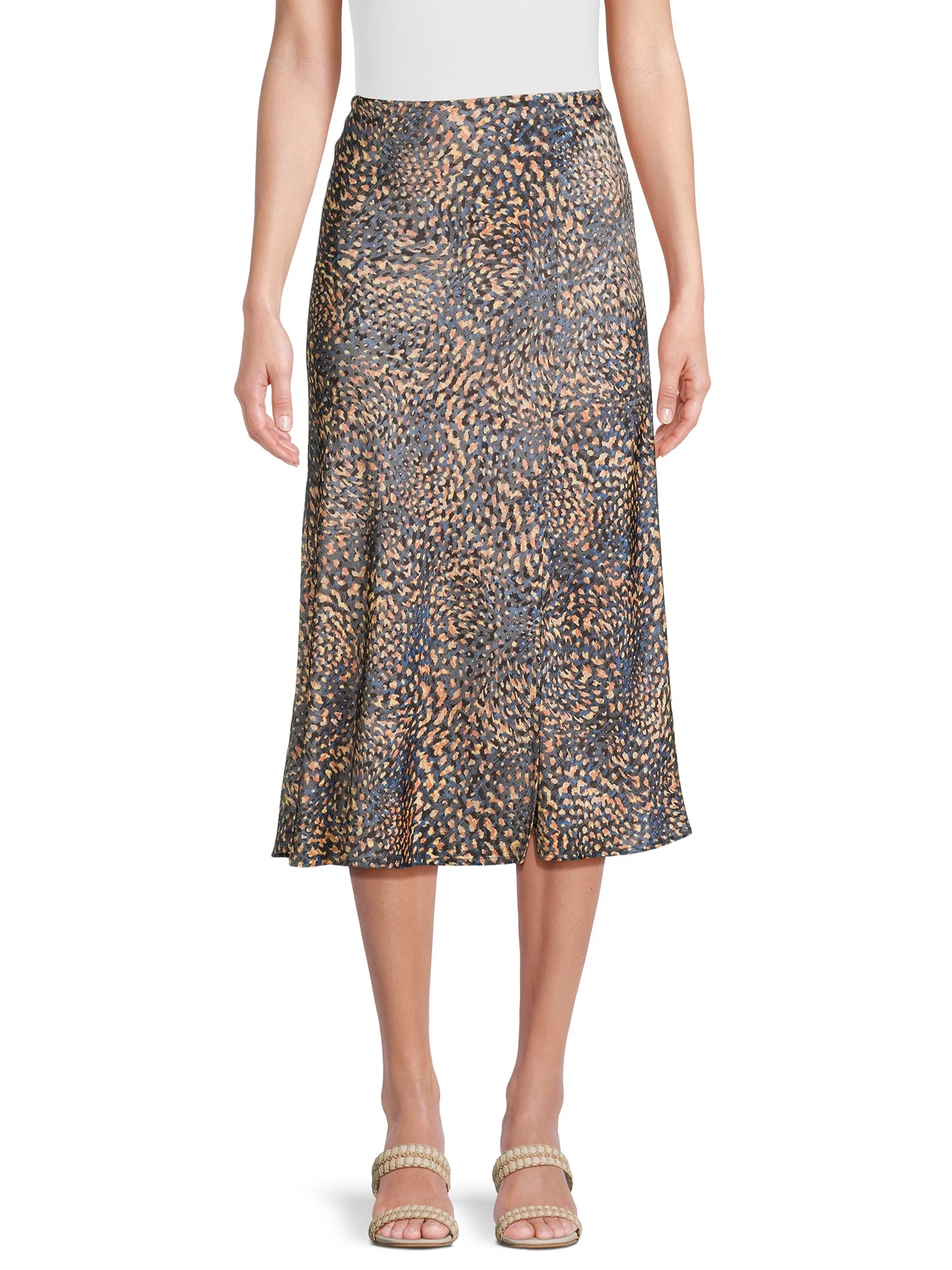 Time and Tru Women's Midi Slip Skirt, 2-Pack, Sizes XS-XXXL