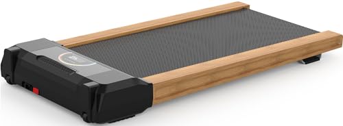 Walking Pad, Under Desk Treadmill with High Sound Quality Speaker, Exquisite Wood Treadmills for Home Small, Max 300LBS Capacity, Installation-Free with LED Light Strap Display