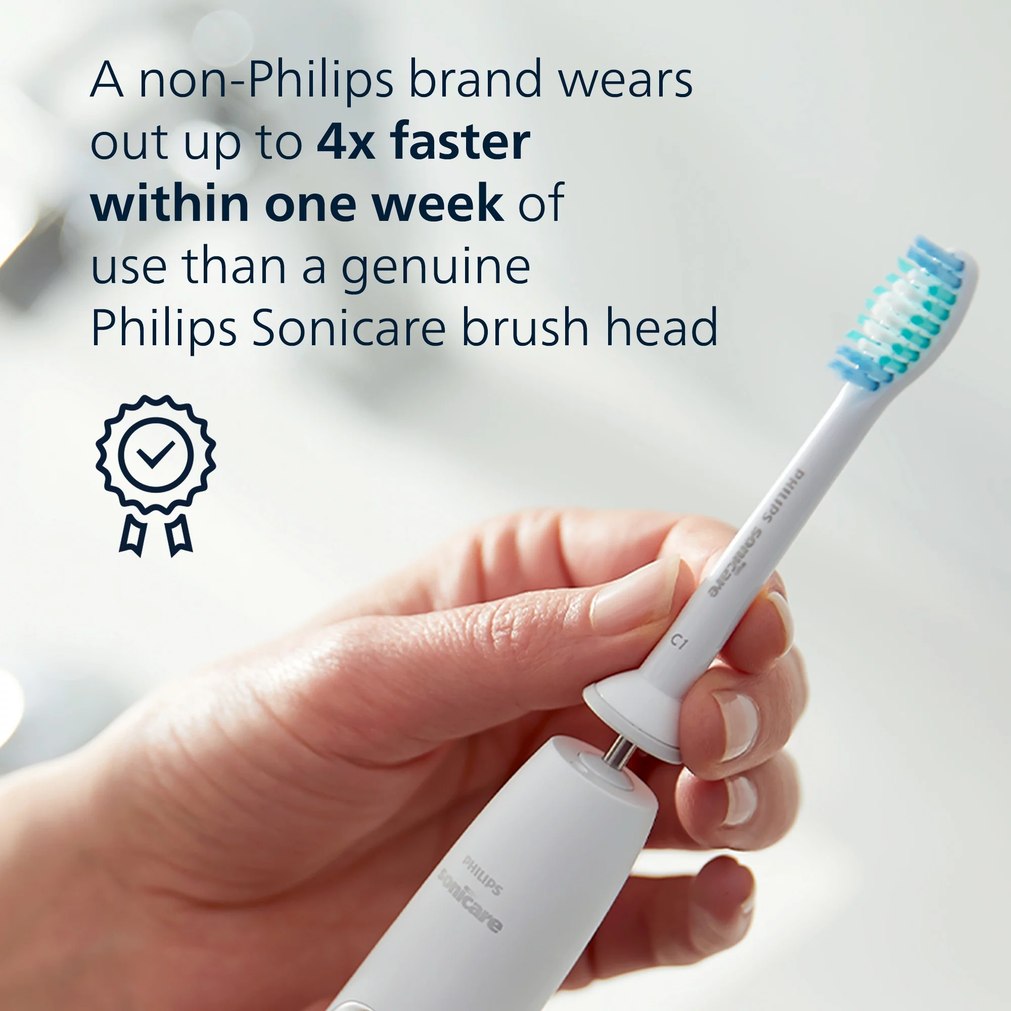 Philips Sonicare Simplyclean (C1) Replacement Toothbrush Heads, 4 Pack, HX6014/65