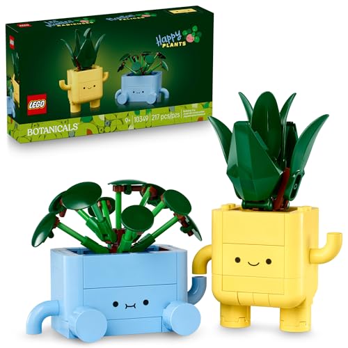 LEGO Botanicals Happy Plants Building Toys - Bedroom or Dorm Room Decor for Girls, Boys, & Adults, Desk or Shelf Display - Birthday Gift Ideas for Kids, Ages 9+ - 10349