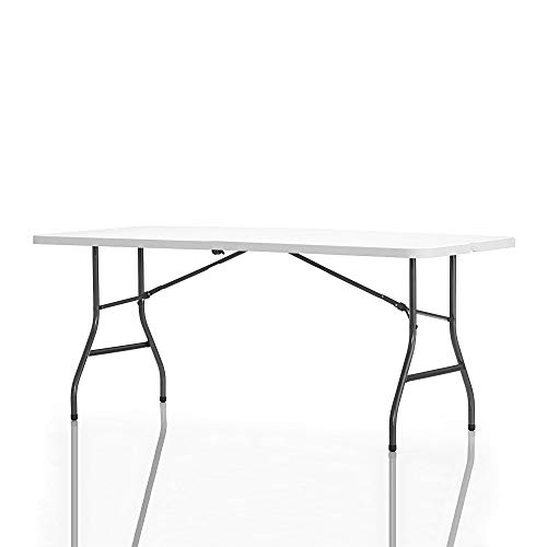 COSCO Molded Folding Banquet Table w/Handle, 6ft, Black