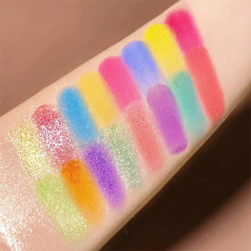 Eyeshadow Palette 30 Pigmented Matte Shimmer Eye Shadow Makeup Palette Glitter Long Lasting(Rainbow + 5 brushes)