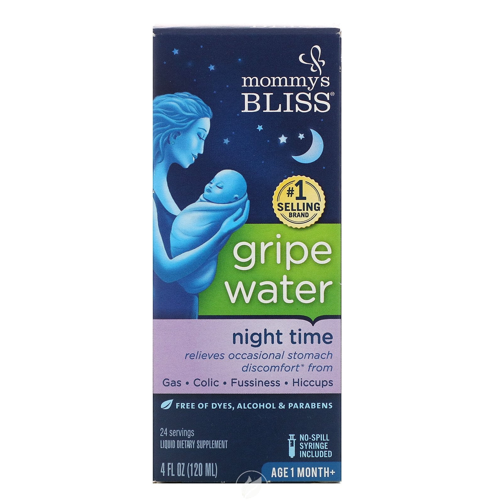 (3 Pack) Mommy's Bliss, Night Time, Gripe Water, 1 Month+, 4 fl oz (120 ml)