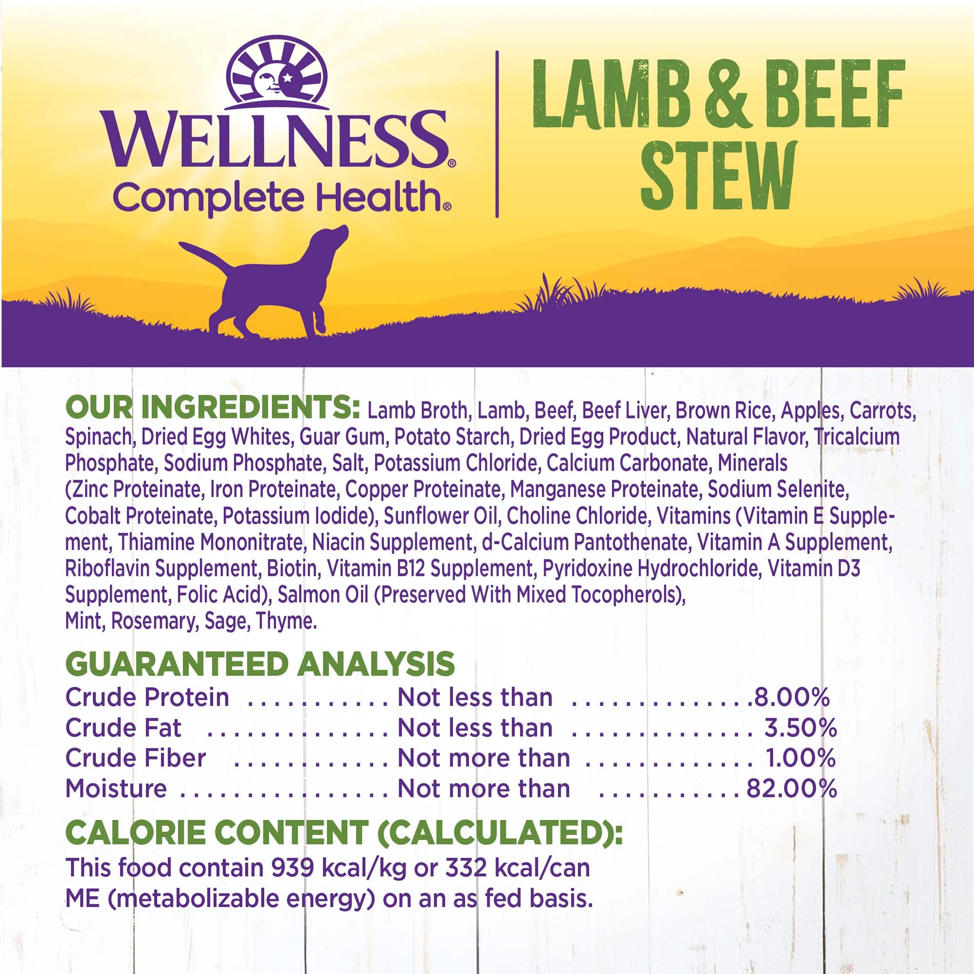Wellness Thick & Chunky Natural Canned Dog Food, Lamb & Beef Stew, 12.5-Ounce Can (Pack of 12)