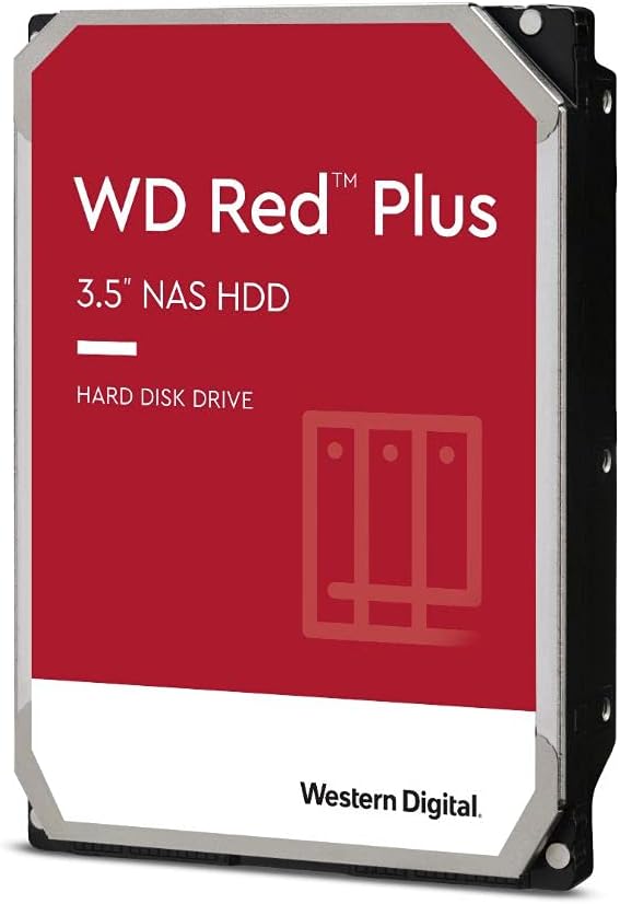 Western Digital 12TB WD Red Plus NAS Internal Hard Drive HDD - 7200 RPM, SATA 6 GB/s, CMR, 512 MB Cache, 3.5 - WD120EFBX