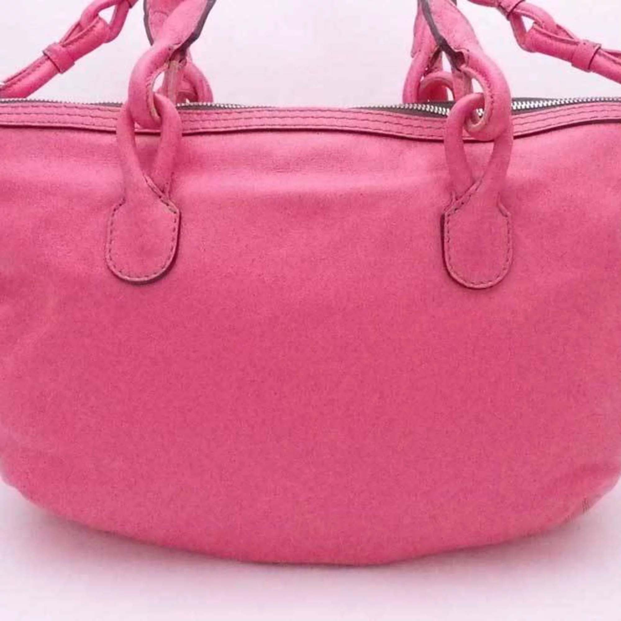 Pre-Owned Loewe LOEWE handbag shoulder bag leather pink silver ladies e54444i (Good)