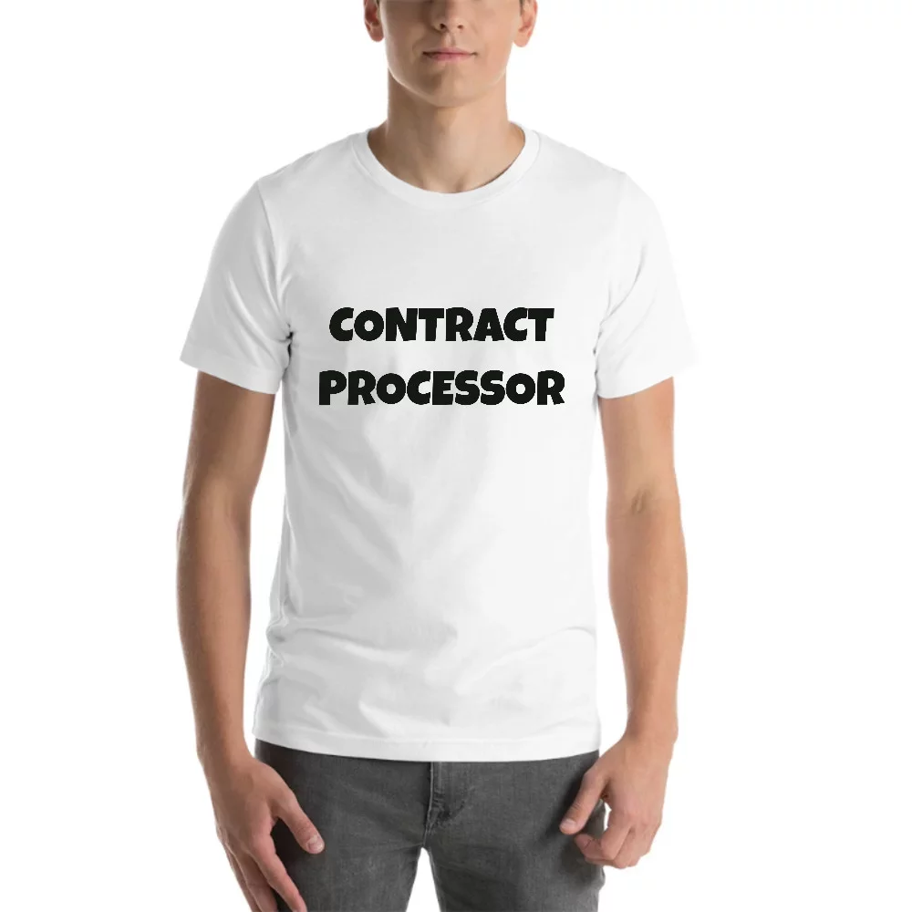 L Contract Processor Fun Style Short Sleeve Cotton T-Shirt By Undefined Gifts
